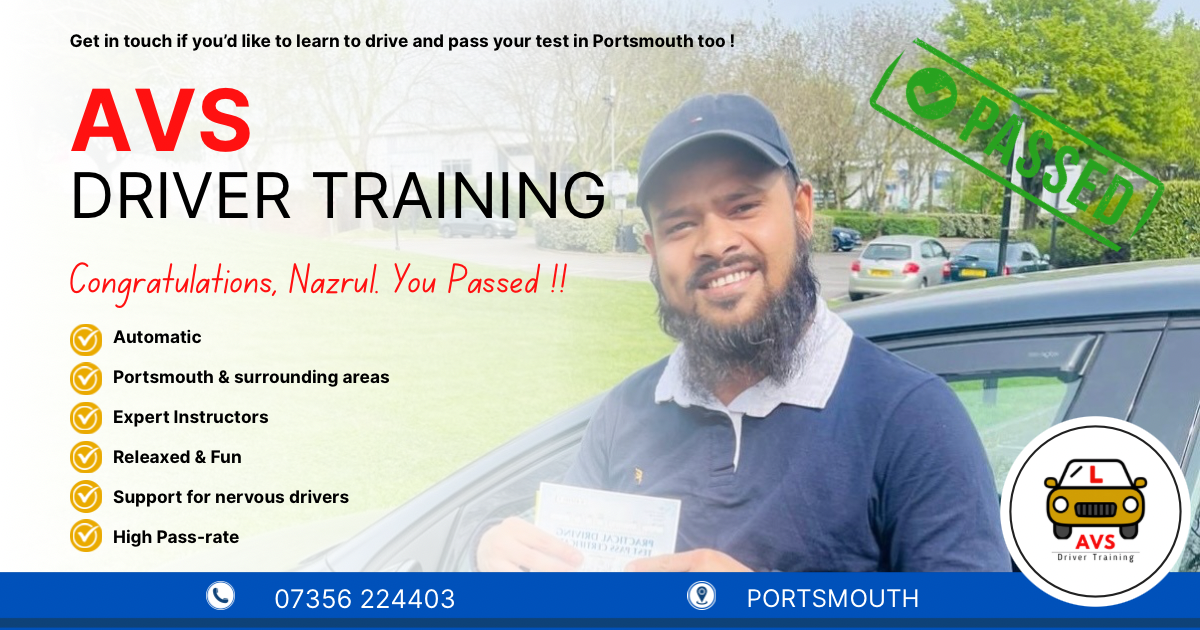 Nazrul passed their driving test with AVS Driver Training