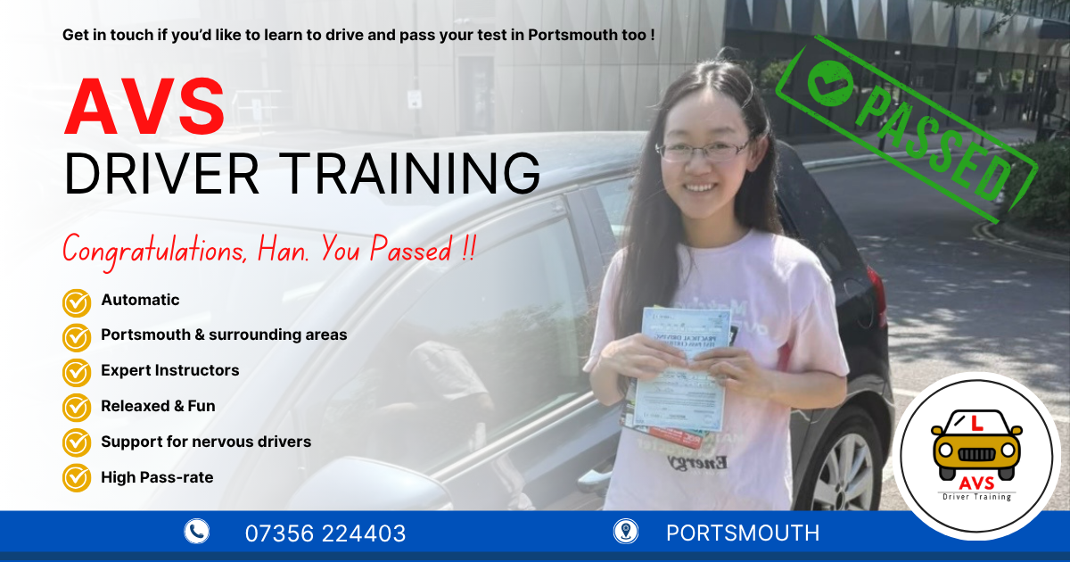 Han passed their driving test with AVS Driver Training